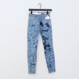 FRAME Le High Skinny Tie Dye Raw Hem Jean 27
